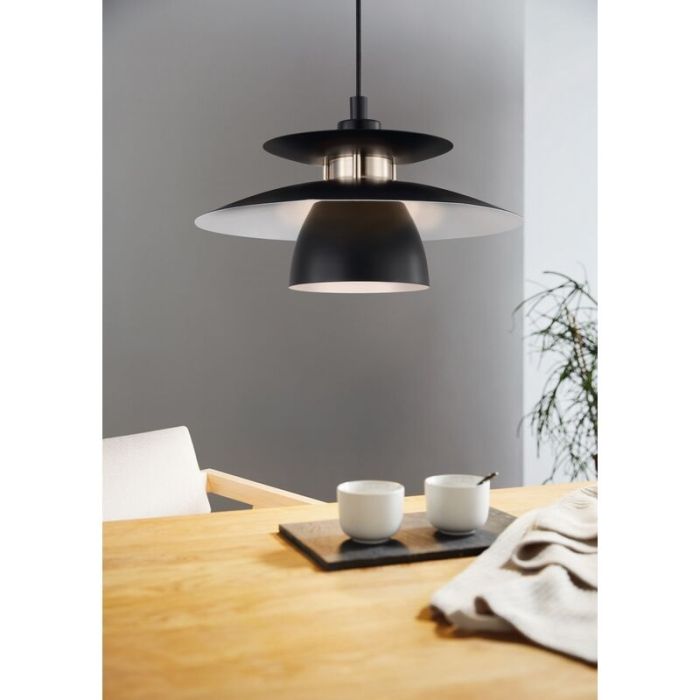 Black design pendant light steel, Lariana