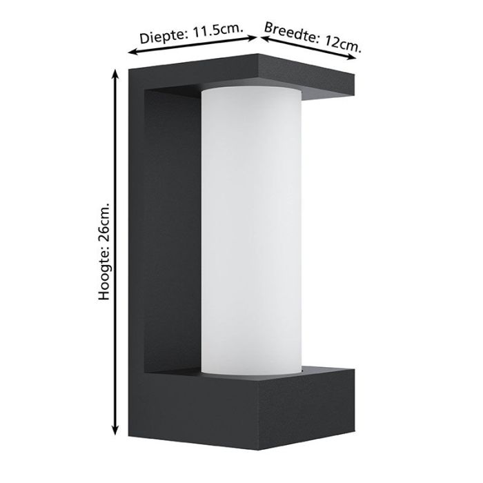 Black modern outdoor light aluminium, Lilianne, 6W, 3000K LED, IP44