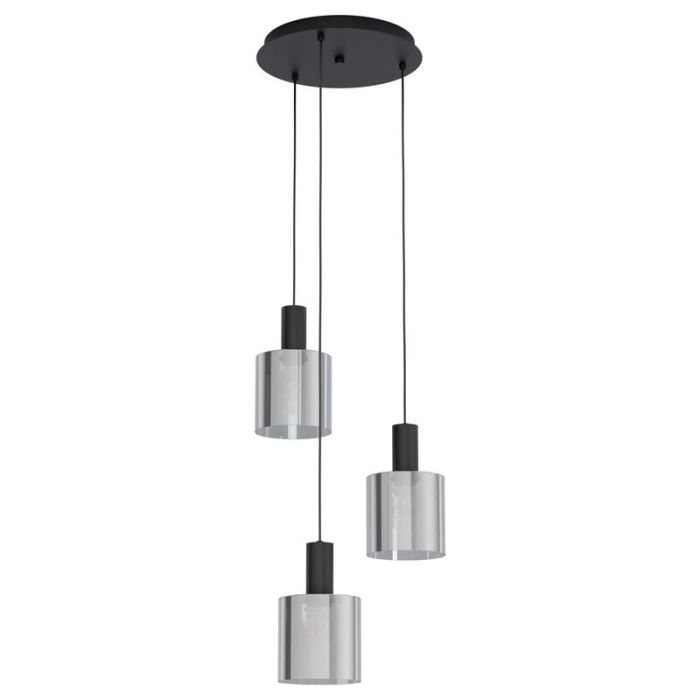 Grey pendant light smoke glass, Paulina