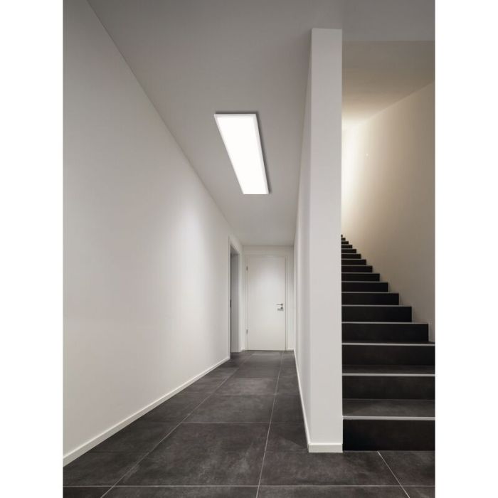 White modern flush ceiling light aluminium, Cathy, 32W, adjustable light colour LED