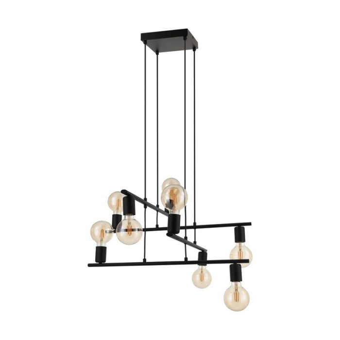 Black industrial pendant light metal, Evelyne