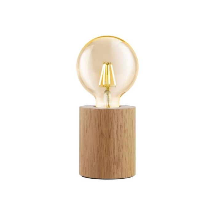 Wood table lamp brown, Yannic, with switch