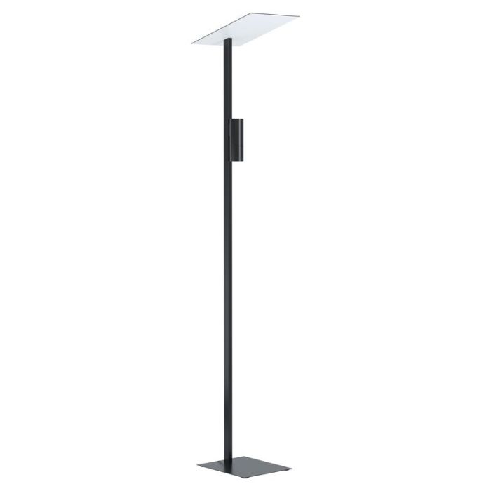 White modern floor lamp aluminium, Annegreet, with switch