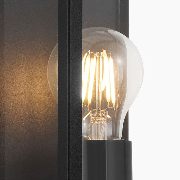 Black modern bathroom wall light glass, Amadou, IP44