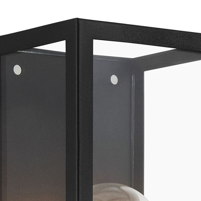 Black modern bathroom wall light glass, Amadou, IP44