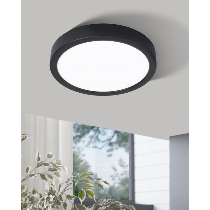 Black ceiling light steel, Pascale, 16W, 3000K LED