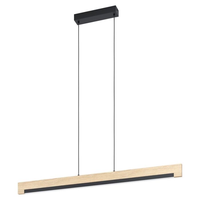 Wooden pendant light, Ludovica, 25W, 3000K LED