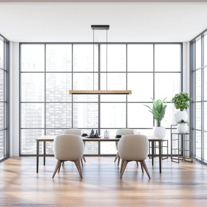Wooden pendant light, Ludovica, 25W, 3000K LED