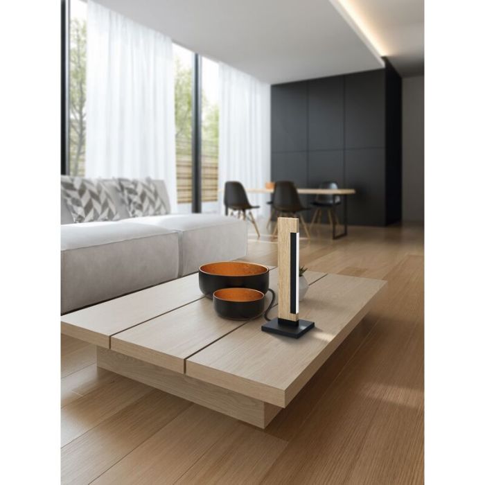 Wood table lamp brown, Ludovica, 6W, 3000K LED, with switch