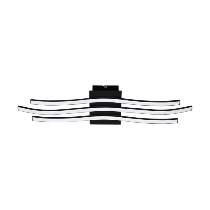 Black modern flush ceiling light aluminium, Therese, 21W, 3000K LED
