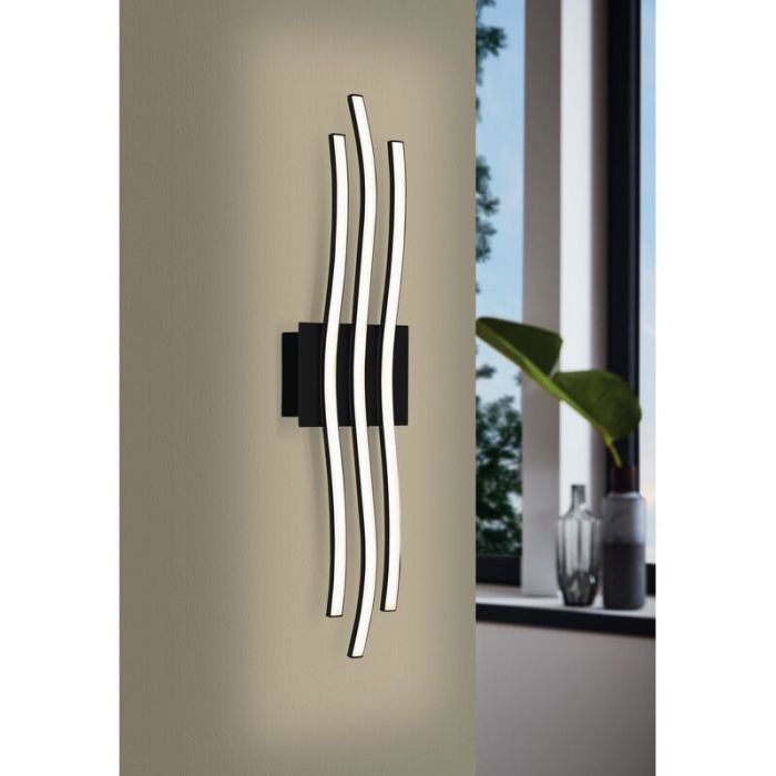 Black modern flush ceiling light aluminium, Therese, 21W, 3000K LED