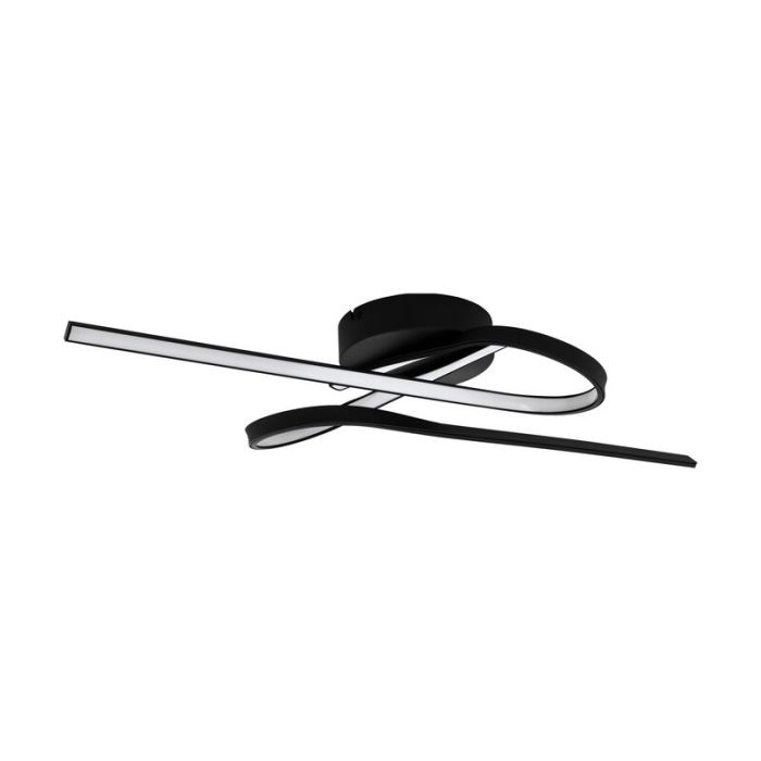Black design flush ceiling light aluminium, Tinus, 21W, 3000K LED