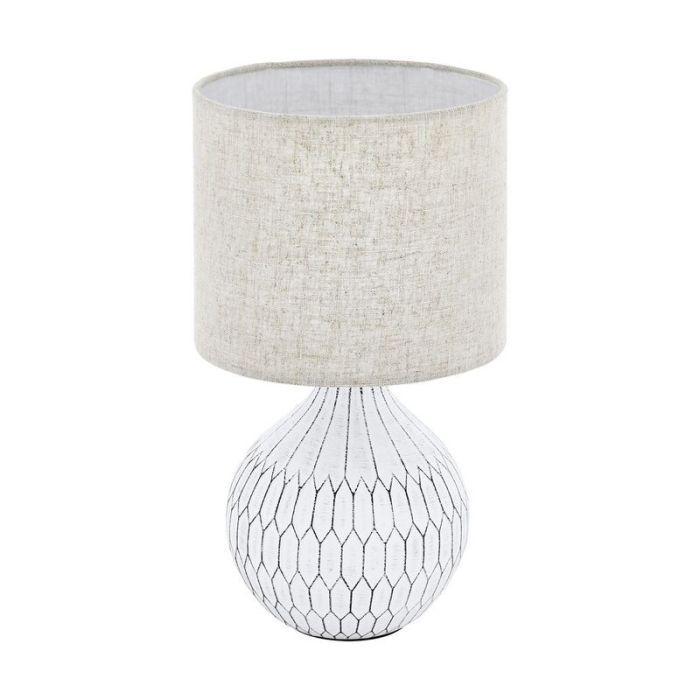 Ceramic table lamp white, Angele, with switch