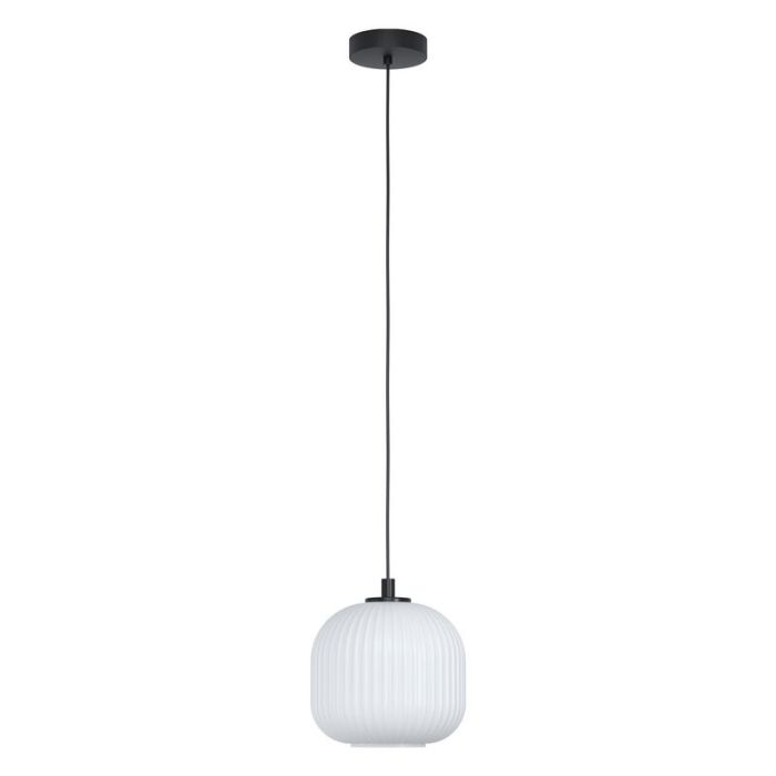 White retro pendant light glass, Elvera