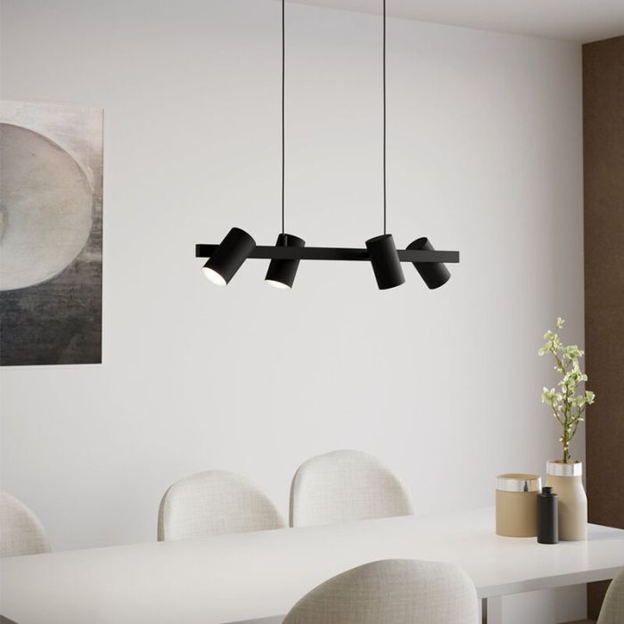 Black modern pendant light steel, Patrice