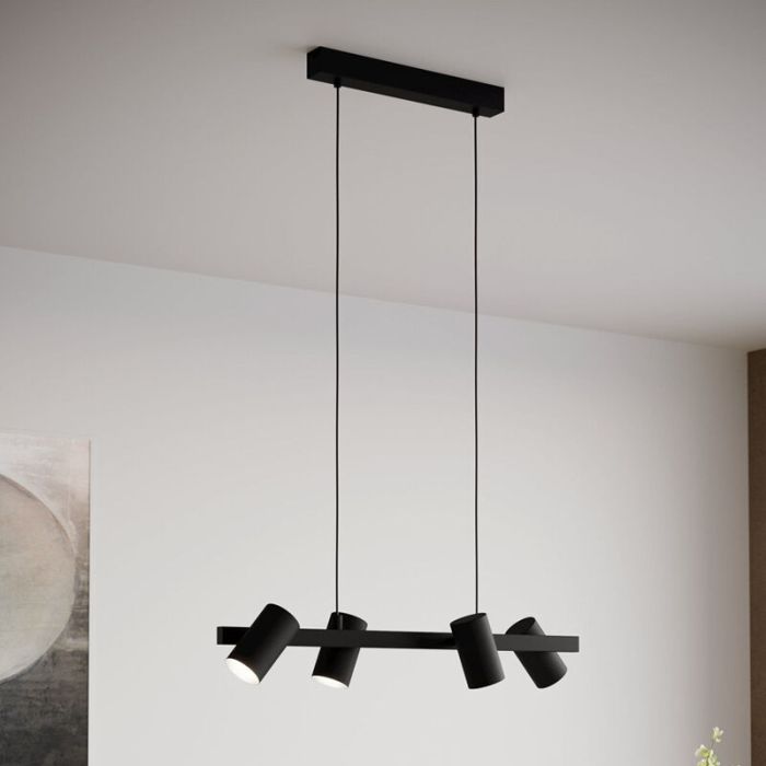 Black modern pendant light steel, Patrice