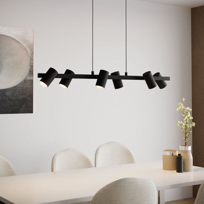 Black modern pendant light steel, Patrice