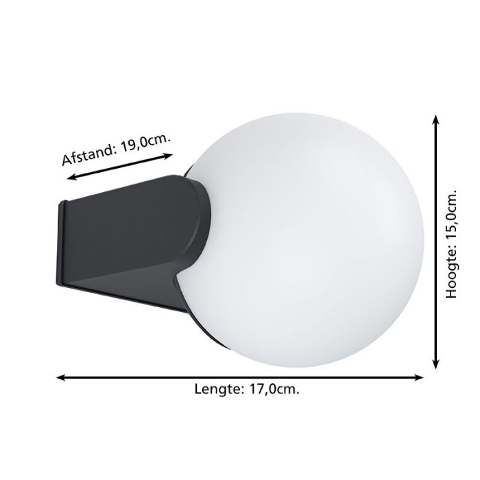Black modern outdoor light aluminium, Lydia, IP65