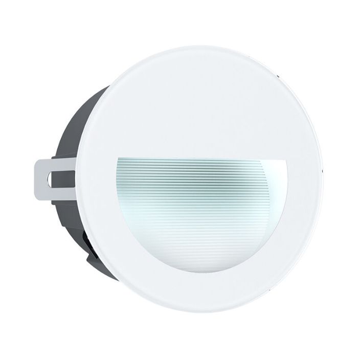 White modern recessed outdoor wall light aluminium, Luigino, 2,5W, 4000K LED, IP65