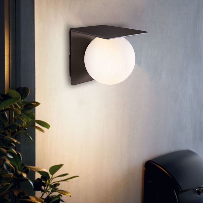 Black modern outdoor light aluminium, Lute, IP44