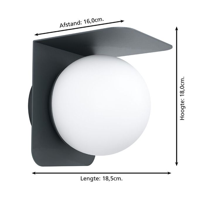 Black modern outdoor light aluminium, Lute, IP44