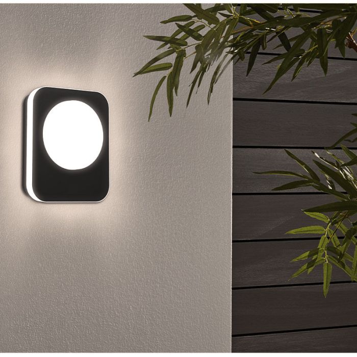 Black modern outdoor light aluminium, Luut, 9W, 3000K LED, IP44