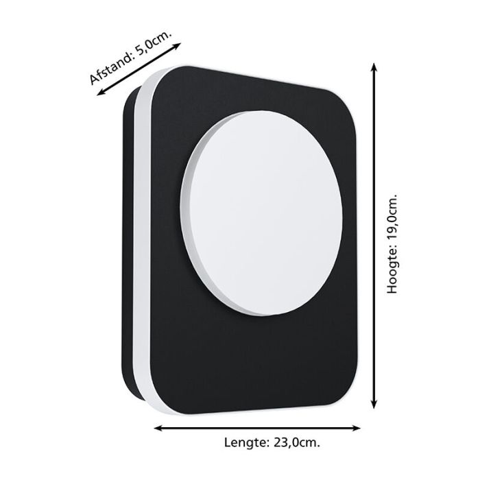 Black modern outdoor light aluminium, Luut, 9W, 3000K LED, IP44