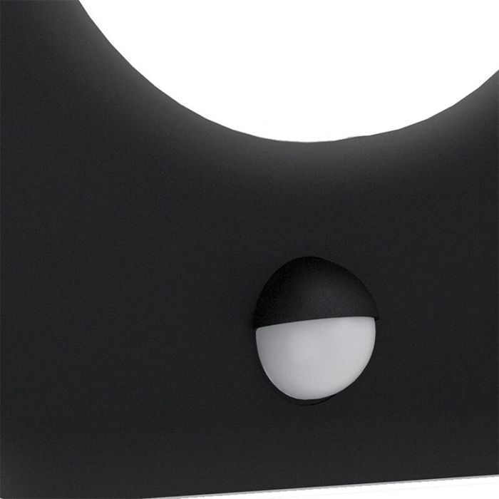 Black modern outdoor wall light with motion sensor aluminium, Luut, 9W, 3000K LED, IP44