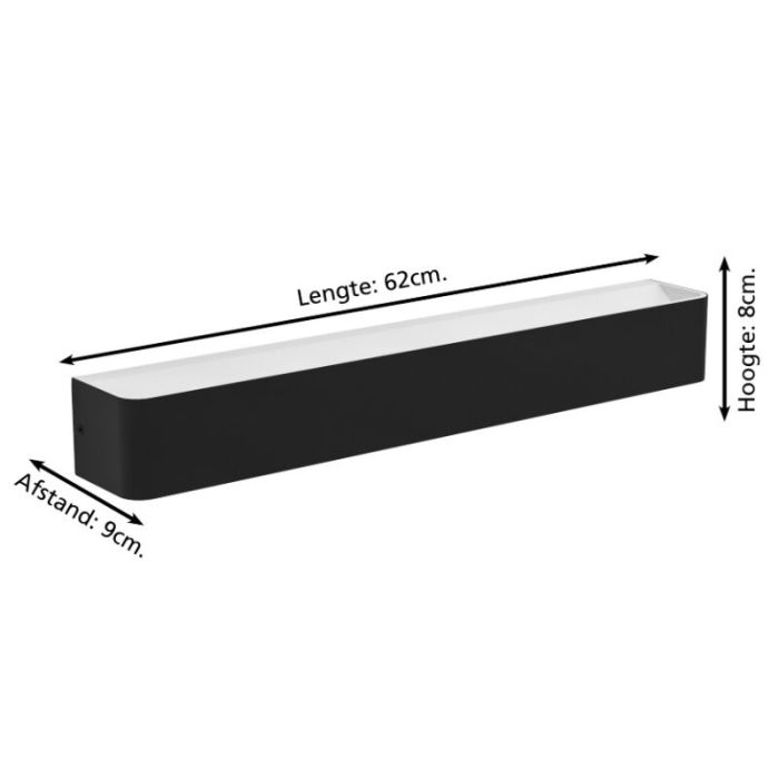 Black modern bathroom wall light aluminium, Rafael, 26,5W, 3000K LED, IP44