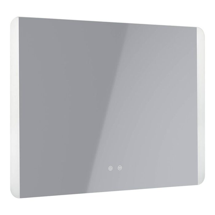 Grey modern mirror with light glass, Bibi, 6,2W, warm to cold white adjustable LED, IP44, with switch