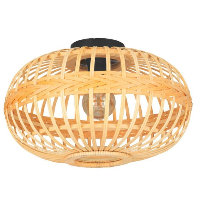 Brown rustic flush ceiling light wood, Firenze