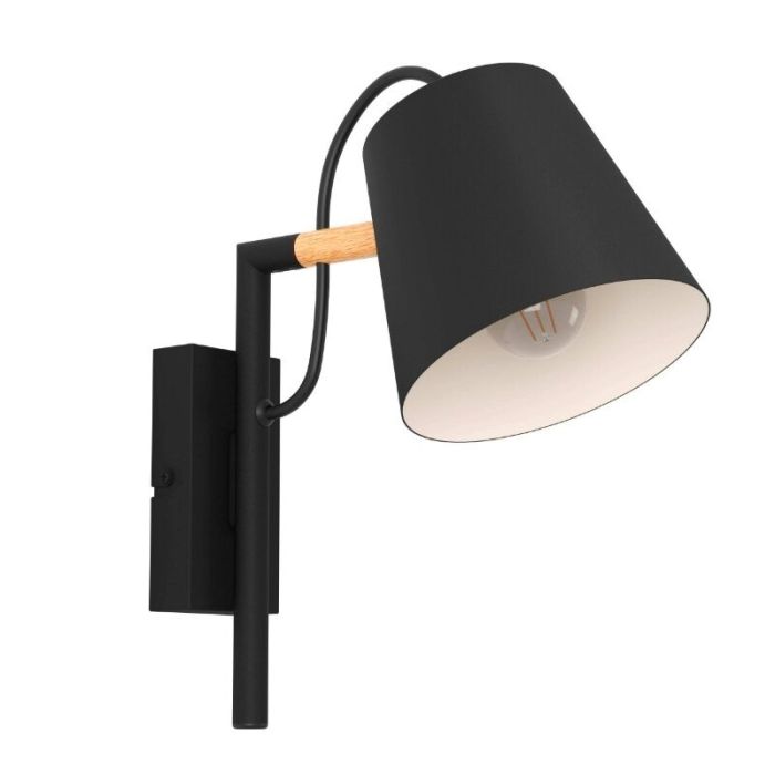 Black industrial wall light aluminium, Jevon