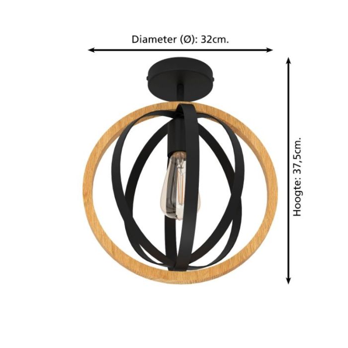 Wood ceiling light brown, Angeline