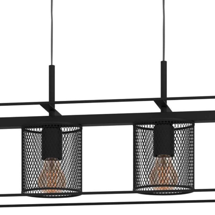 Black industrial pendant light aluminium, Thiemo