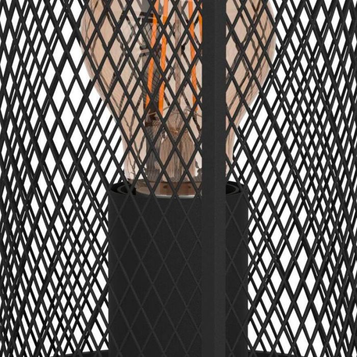 Black industrial table lamp aluminium, Thiemo, with switch