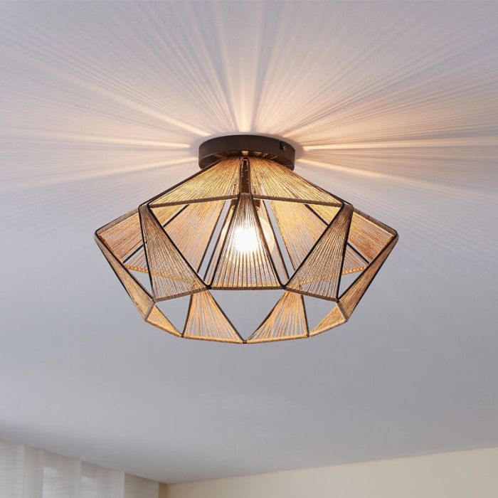 Brown rustic ceiling light steel, Yessica