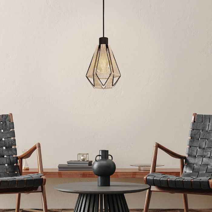 Brown rustic pendant light steel, Yessica