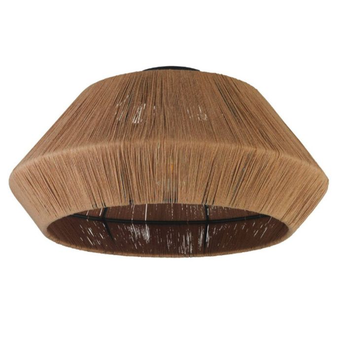 Rattan flush ceiling light brown, Wilbert
