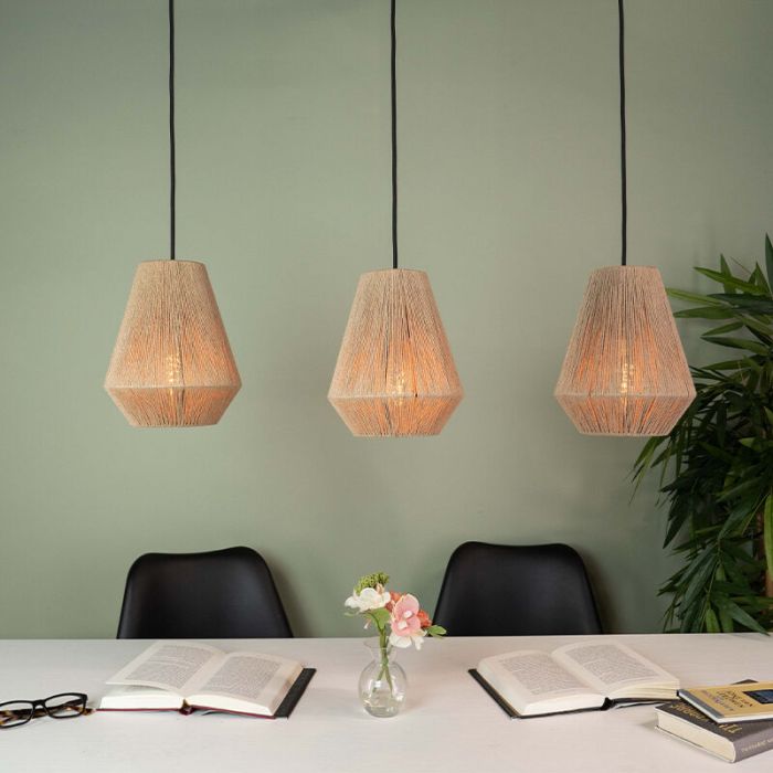 Rattan pendant light brown, Wilbert