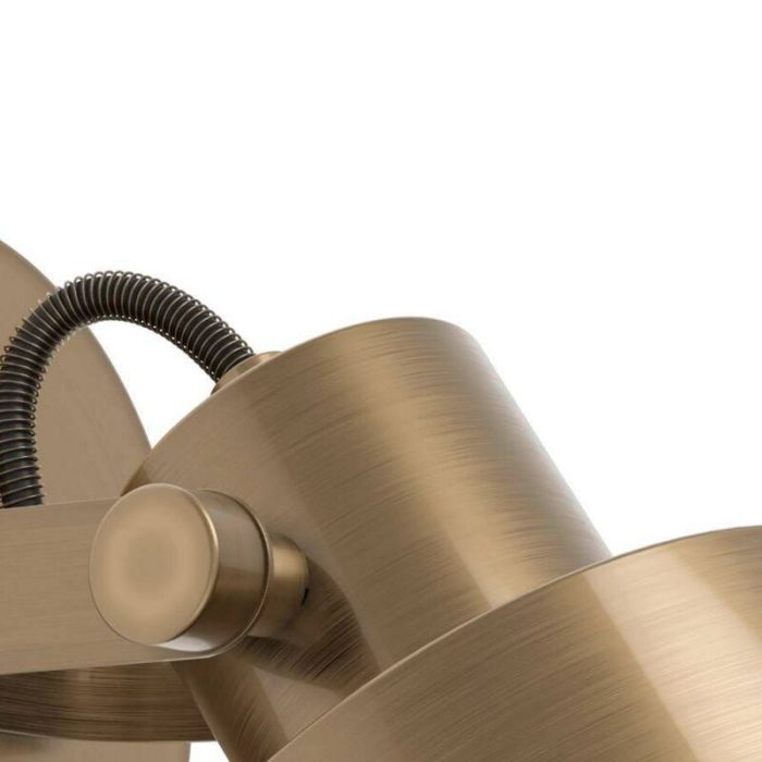 Golden industrial wall spotlight aluminium, Kwinten