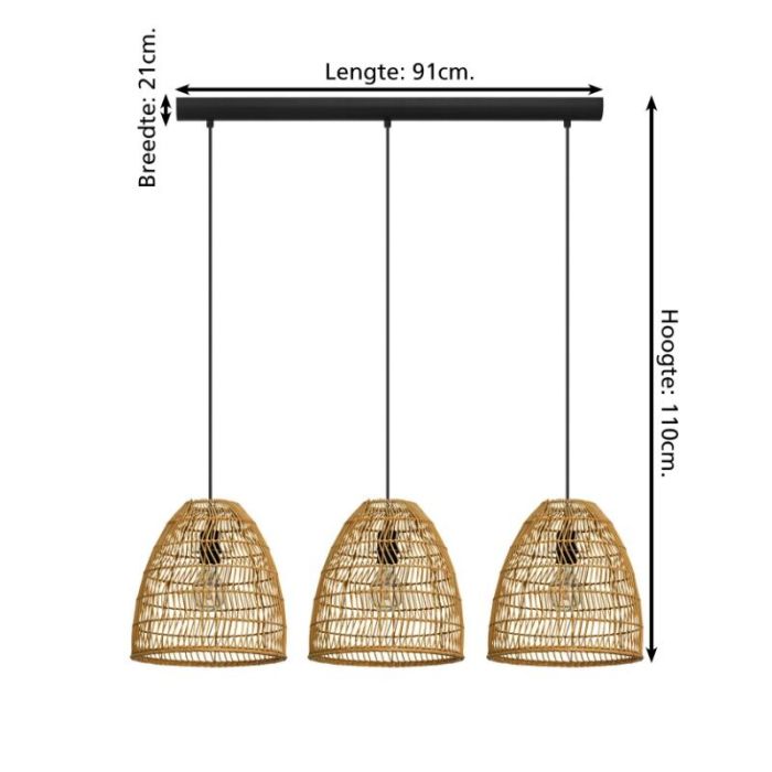 Wood pendant light brown, Wilfried