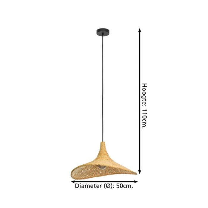 Rattan pendant light brown, Jettie