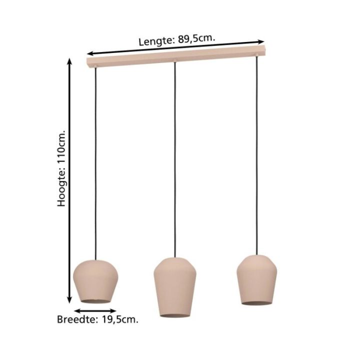 Taupe rustic pendant light aluminium, Thirsa