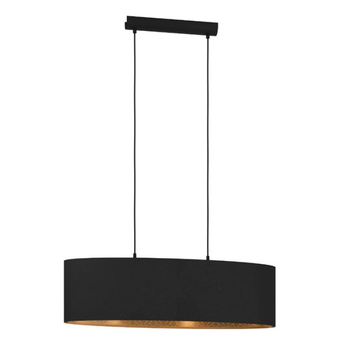 Black modern pendant light fabric, Kelsey