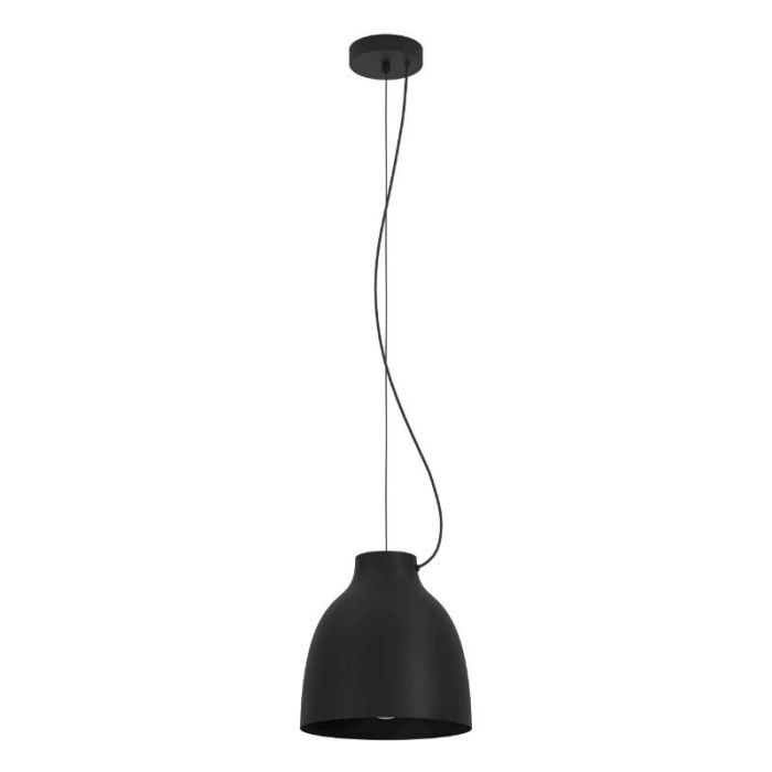 Black industrial pendant light aluminium, Thijs