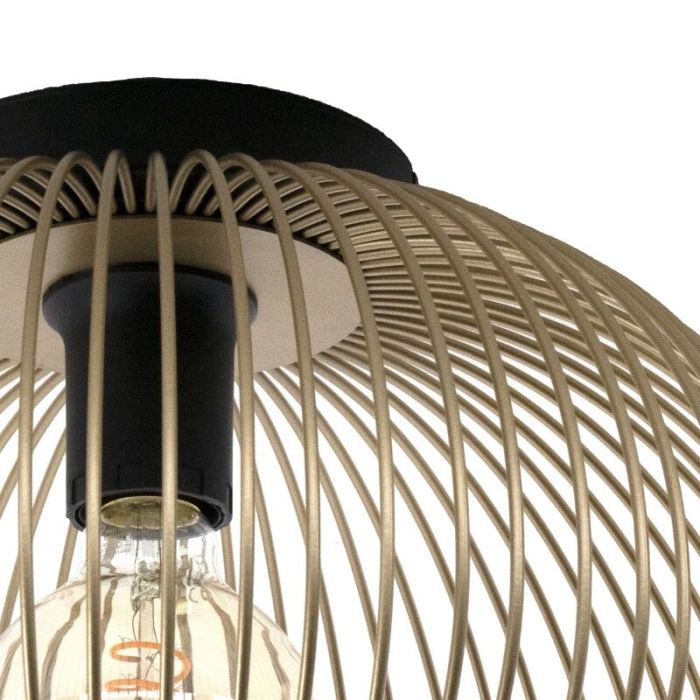 Golden industrial ceiling light aluminium, Keimpe