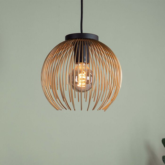 Golden industrial pendant light aluminium, Keimpe