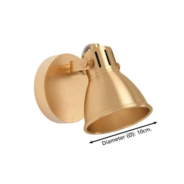 Golden industrial wall spotlight aluminium, Tinke