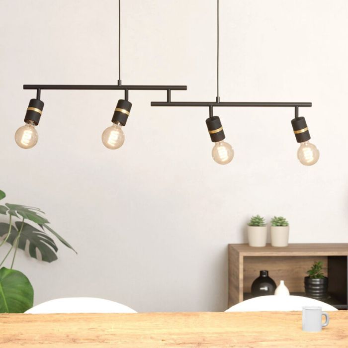 Black pendant light aluminium, Jelger