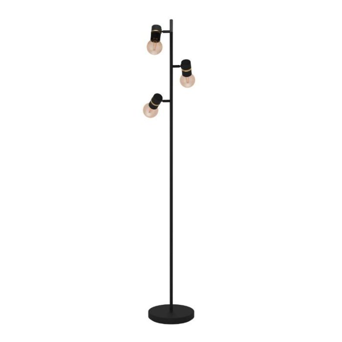 Black floor lamp aluminium, Jelger, with switch